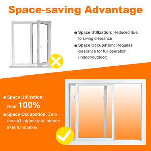 Khu dân cư nhiệt phá vỡ giảm tiếng ồn low-e kính đôi cửa sổ cửa sổ trượt ngang cửa sổ PVC cửa sổ - Product Image 6