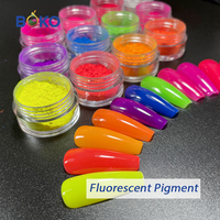 Pó fluorescente de intensidade de emissão excelente, alta qualidade, pigmentos neon, 13 cores 1 g/pc