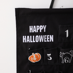 Décoration murale en toile pour fête d'Halloween, <span class=keywords><strong>calendrier</strong></span> <span class=keywords><strong>de</strong></span> <span class=keywords><strong>l</strong></span>'<span class=keywords><strong>Avent</strong></span> en tissu pour Halloween, compte à rebours effrayant <span class=keywords><strong>de</strong></span> 31 jours avec poches - Product Image 4