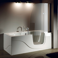 Salle de bain et Cuisine K-656 plain-pied Massage baignoire Avec porte en verre, Baignoire autoportante avec bain à remous bulle baignoire d'angle Bathtu