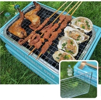 Barbecue moderne intégré jetable pour pique-nique en extérieur, à faible émission de fumée, en métal, réglable, avec allumage automatique, écologique