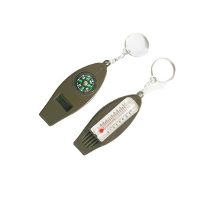 Portable Eco-Friendly Plastic 4-in-1 Compass Outdoor Magnifying <b>Glass</b> <b>Thermometer</b> Multi-functional Whistle - Product Image 1