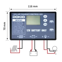 Contrôleur solaire flexible pliable DOKIO pour batterie 12V, contrôleur solaire USB 10A/20A