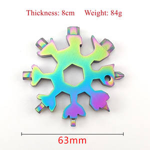 Edc — ouvre-bouteille 18 en 1 en acier inoxydable, clé de Camping extérieur, <span class=keywords><strong>flocon</strong></span> de <span class=keywords><strong>neige</strong></span>, clé hexagonale, <span class=keywords><strong>multi</strong></span>-outil coloré pour vélo, nouveau Design edc - Product Image 2