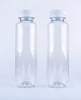 Bouteille en plastique transparente PET de qualité alimentaire, 38 filets, 350 ml, avec couvercle jetable, bouteille pour jus, boisson, eau minérale, usage industriel