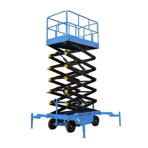 1 ton mobile hydraulic weight lifting platform vertical pull behind scissor lift for rental sale