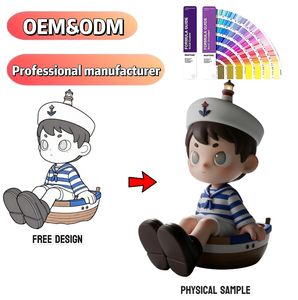 Figura de Marinero en Barco Pequeño de Dibujos Animados Personalizada de Fábrica de Juguetes, Figura de Juguete Artesanal con Logotipo Personalizado, Regalo Conmemorativo para Entusiastas de la Navegación - Product Image 1