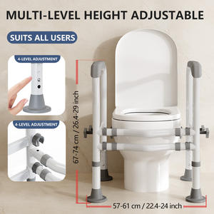 Barre di Sicurezza <span class=keywords><strong>per</strong></span> WC JINDA Regolabili in Altezza, Capacità 150kg, Design Moderno Pieghevole <span class=keywords><strong>per</strong></span> Uomini e Anziani - Product Image 2