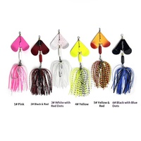 Leurre de pêche anti-accrocs en composite avec lame rotative colorée, tête de jig lestée style barbe et leurre en silicone