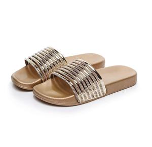 Nuovo Design moda <span class=keywords><strong>sandali</strong></span> estivi piatti <span class=keywords><strong>argento</strong></span> scarpe da donna strass - Product Image 4