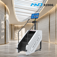 Vibrant Silver Sync Stair Trainer Machine Gym Equipment MND Fitness Vertical Climbing Trainer for Milan Gym & Spa Low