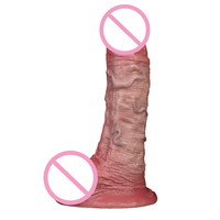 Consolador vibrador supersuave para adultos, pene de emulación realista de silicona líquida de platino de doble capa para masturbación femenina