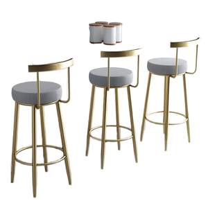 Silla de Bar Giratoria de Cuero Dorado de Lujo Moderno, Muebles Nórdicos <span class=keywords><strong>para</strong></span> <span class=keywords><strong>Barra</strong></span> de <span class=keywords><strong>Cocina</strong></span>, Taburete Alto <span class=keywords><strong>con</strong></span> <span class=keywords><strong>Mesa</strong></span> de Bar - Product Image 4