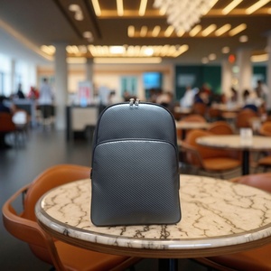 Boshiho New Arrival Men's Business Backpack Genuine Leather Carbon Fiber Vintage Style Anti-theft Polyester Laptop <b>Bag</b> <b>Packs</b> - Product Image 4