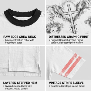 เสื้อยืดโอเวอร์ไซส์ทรงบ็อกซี่ ผ้าคอตตอนหนา 300GSM ล้างสีแบบแอซิด พิมพ์ลายกราฟิก สไตล์สตรีทแวร์ สำหรับผู้ชาย - Product Image 3