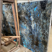 GOLDTOP OEM/ODM Direct Factory Dalles de granit Labradorite bleu de Madagascar pour décoration murale et revêtement de sol de comptoir