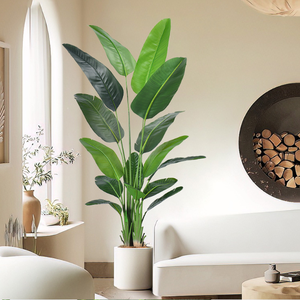 Gran Tropical Monstera palmera planta Artificial hojas de plátano de plástico para el hogar al aire libre jardín fiesta Deco planta en maceta - Product Image 2