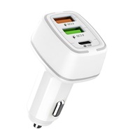 Chargeur de voiture amélioré 20W 2A + C trois ports chargeur de téléphone de voiture charge rapide accessoires de voiture pour téléphone