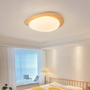 Lámpara de Techo <span class=keywords><strong>LED</strong></span> Moderna Nórdica de PVC con Acabado de Madera, Montaje en Superficie, Clasificación IP33, Luz Blanca Neutra de 4100K para Dormitorio/Sala de Estar/Cocina - Product Image 3
