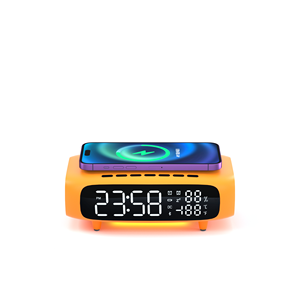 3 Trong 1 <span class=keywords><strong>Bluetooth</strong></span> 5W Loa Với Đồng Hồ Báo Thức Ánh Sáng Ban Đêm Và Sạc Không Dây 15W Mới Nhất Riêng Mô Hình Mục - Product Image 4