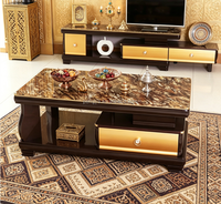 Vente directe usine : Ensemble meuble TV et table basse, style moderne et minimaliste, pour salon, meuble multimédia et d'appoint sur pied