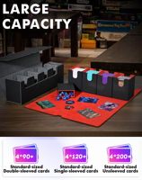 Boîte à cartes en cuir PU avec plateau à dés pour 5 à 1 jeu, capacité de 800+ cartes non protégées, aimant puissant, organisateur domestique