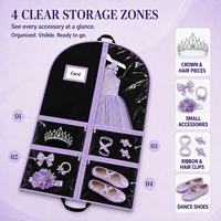 Housse de protection anti-poussière pour vêtements d'enfants en tissu non tissé avec 4 poches, résistante à l'humidité, portable, pour costumes et tenues
