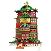 1868pcs Mainan Blok Konstruksi Anime Spirit Away Set Model Rumah Kota Misterius untuk Usia 5 hingga 7 Tahun & Dewasa, Hadiah Perakitan