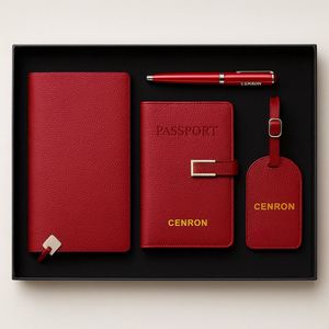 Set de Lujo Personalizado: Cuaderno de Viaje, Bolígrafo, Porta Pasaportes de Cuero Genuino, Etiqueta de Equipaje de Aluminio – Ideal para Graduación, Año Nuevo Chino, Familia - Product Image 6