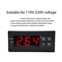 Controlador de temperatura Digital Industrial, pantalla LED, carcasa ignífuga de plástico, Control de aplicación inteligente, 220V/110V/12V/24V