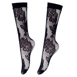 הסיטונאי מותאם אישית עשוי נשים ניילון זגוגית הברך סקסי רשת גבוהה שחור רשת דייגים גרביים דק שקוף גרביים - Product Image 5