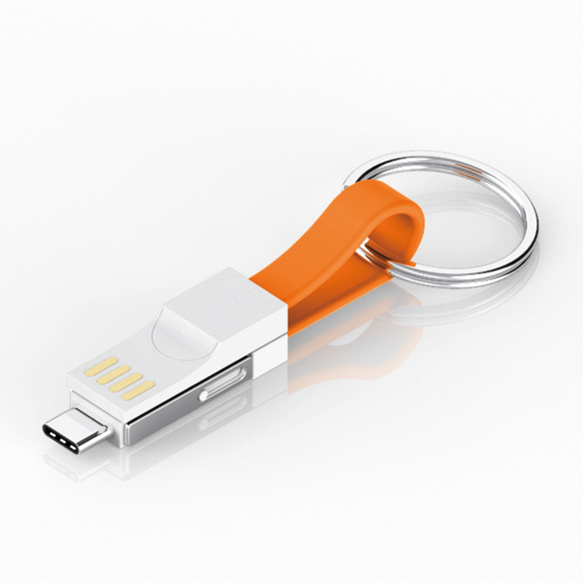 Short Mini Magnetic USB Cable 3 in 1 Fast Charging with Keychain Design 13CM USB Type C Charger