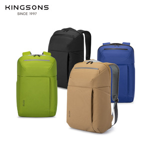 Kingsons Casual <b>Backpack</b> 15 Inches Water Resistant <b>Student</b> Schoolbag Unisex Solid Color Green - Product Image 2