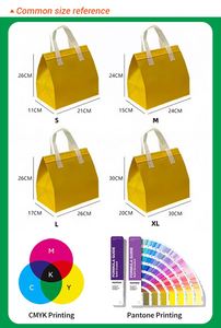 Sac isotherme portable personnalisé en non-tissé, écologique, recyclable, uni, imprimé avec logo couleur personnalisé pour usage alimentaire - Product Image 6