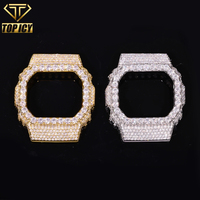 Vente en gros et dropshipping TOP ICY HHMWP006 Boîtier de montre en laiton DW5600BBR Écologique Lunette Bling en Moissanite VVS D Passe le testeur de diamant