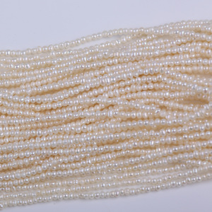 Perles d'eau douce naturelles en vrac, approvisionnement direct du fabricant, collier mini-perles de 40 cm, 1,5-1,8 mm, presque rondes, pour bijoux DIY - Product Image 1