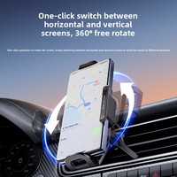 Support de téléphone et tablette rotatif pour grille d'aération de voiture, pliable, à fixation électrique, avec recharge sans fil et support de navigation