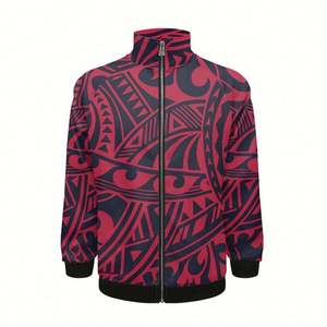 เสื้อแจ็กเก็ตบอมเบอร์แบบวินเทจสำหรับผู้ชายดีไซน์ชนเผ่าโพลีเซียนแบบกำหนดเองบริการ OEM สำหรับฤดูหนาว - Product Image 2