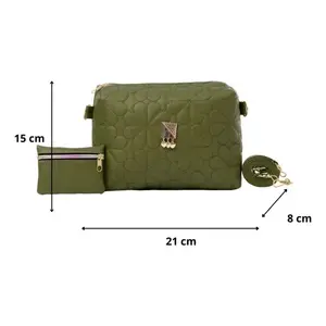 Bolso Bandolera para Mujer Francis Olivo, Verde Musgo, Cuero PU, Cierre Geométrico, Bolso de Hombro Moderno para Invierno - Product Image 1