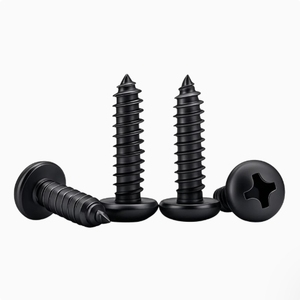 LeGood M3X8mm Phillips cabeza redonda autorroscante tornillo de acero inoxidable sistema de medición métrica Chapado en Zinc negro - Product Image 4