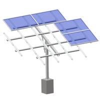 Système de montage au sol à poteau unique en acier galvanisé à chaud, réglable multi-angles, pour panneaux solaires hors réseau