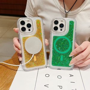 Fashion girls design diamond camera frame glitter magnetic phone <b>case</b> for iPhone 11 16E 17Air factory wholesale back cover - Product Image 4