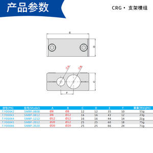 Pince d'axe optique en aluminium-acier SMBP, bloc de connexion pour bras robotique CRG, accessoires de fixation avec pinces de tuyau parallèles 8/12/20 - Product Image 4