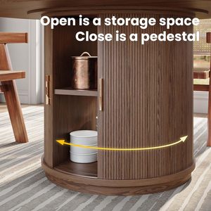 <span class=keywords><strong>Tavolo</strong></span> da Pranzo <span class=keywords><strong>Rotondo</strong></span> in Legno 2026 per 6 Persone, <span class=keywords><strong>Tavolo</strong></span> da <span class=keywords><strong>Cucina</strong></span> <span class=keywords><strong>Rotondo</strong></span> Moderno Stile Rustico <span class=keywords><strong>con</strong></span> Contenitore a 2 Livelli - Product Image 3