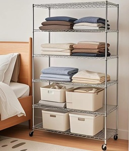 Capacité de chargement supérieure Étagère en acier 5 niveaux NSF <span class=keywords><strong>Metro</strong></span> Office Rayonnage de stockage industriel en fil métallique finition chromée - Product Image 6