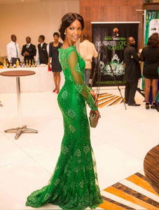 Wholesale Emerald Green Lace Dress For 