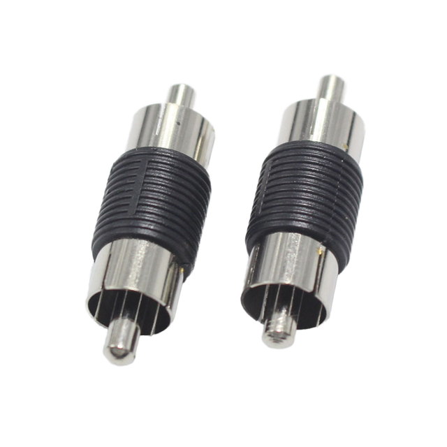 5pcs RCA Male to Male Plug Jack 1Pin Adapter Audio Video Extension Cable Connector Monitor Audio Video Connectors