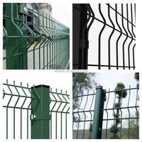 Panneaux de clôture de jardin en métal revêtu de PVC noir de qualité supérieure, 10 pieds, clôture résidentielle moderne, maille de fer soudée incurvée 3D