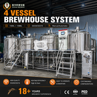 Équipement de brasserie 7BBL, système de brassage 7 barils, certifié CE PED, système de brassage de bière artisanale en acier inoxydable pour microbrasserie