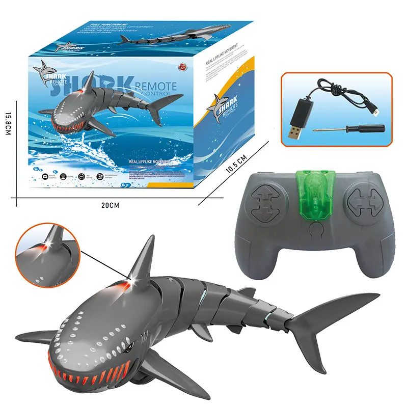 Mini RC Shark RC Boat Toy Simulação Animal Natação Piscina Peixe Brinquedo Subaquático Brinquedos de Controle Remoto para Crianças Xmas Gift
